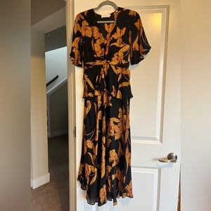 ALC silk floral midi dress